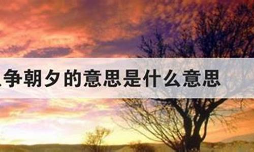 只争朝夕是什么意思-只争朝夕是什么意思的全句